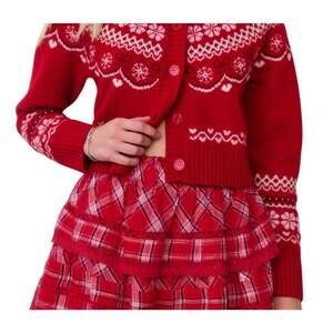 NEW LOVESHACKFANCY shantae wool cardigan in red velvet truffle